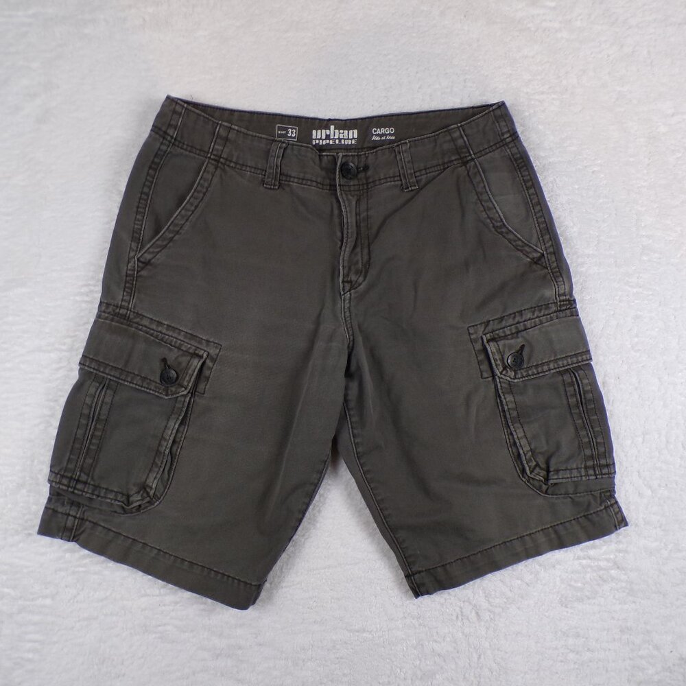 Urban Pipeline Men's Cargo Hit At the Knee Gray Wash Waist 33